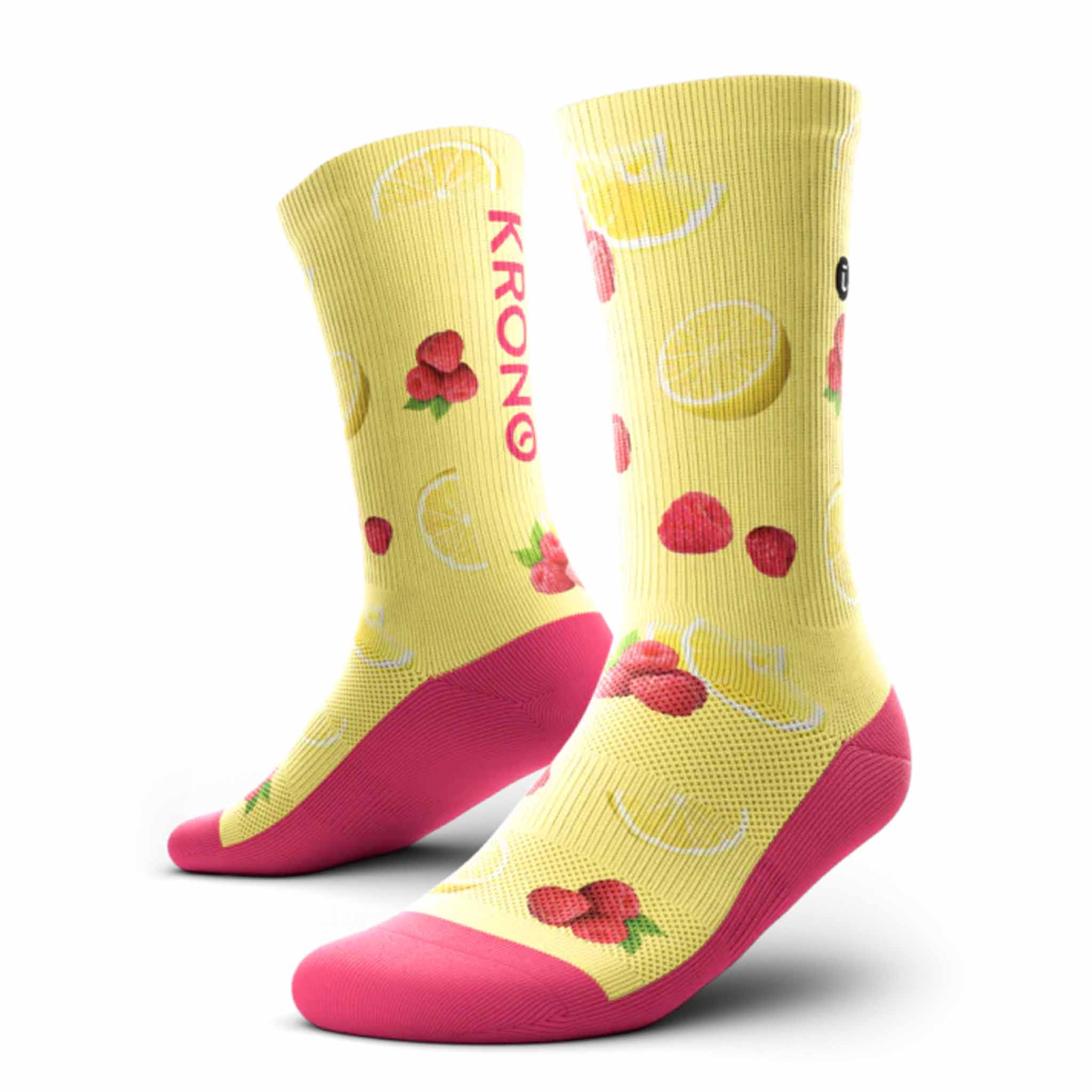 Krono chaussettes Outway unisexes de course framboise citron