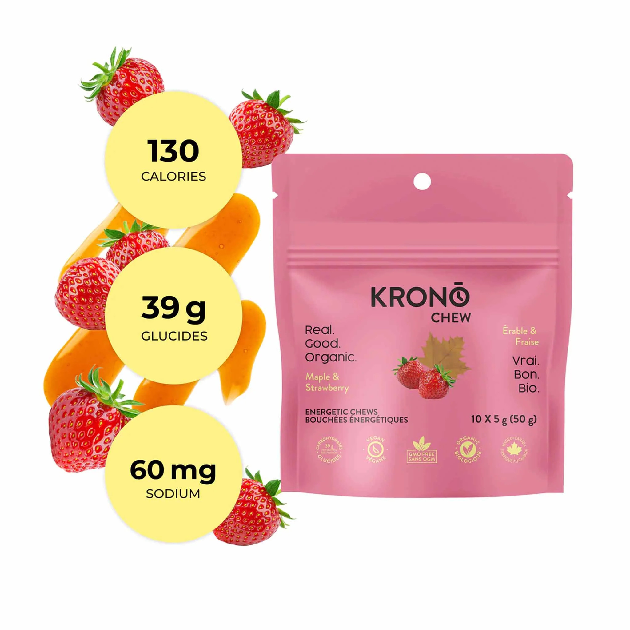 Krono Nutrition Chews érable et fraise - Boîte de 12 - Image 2