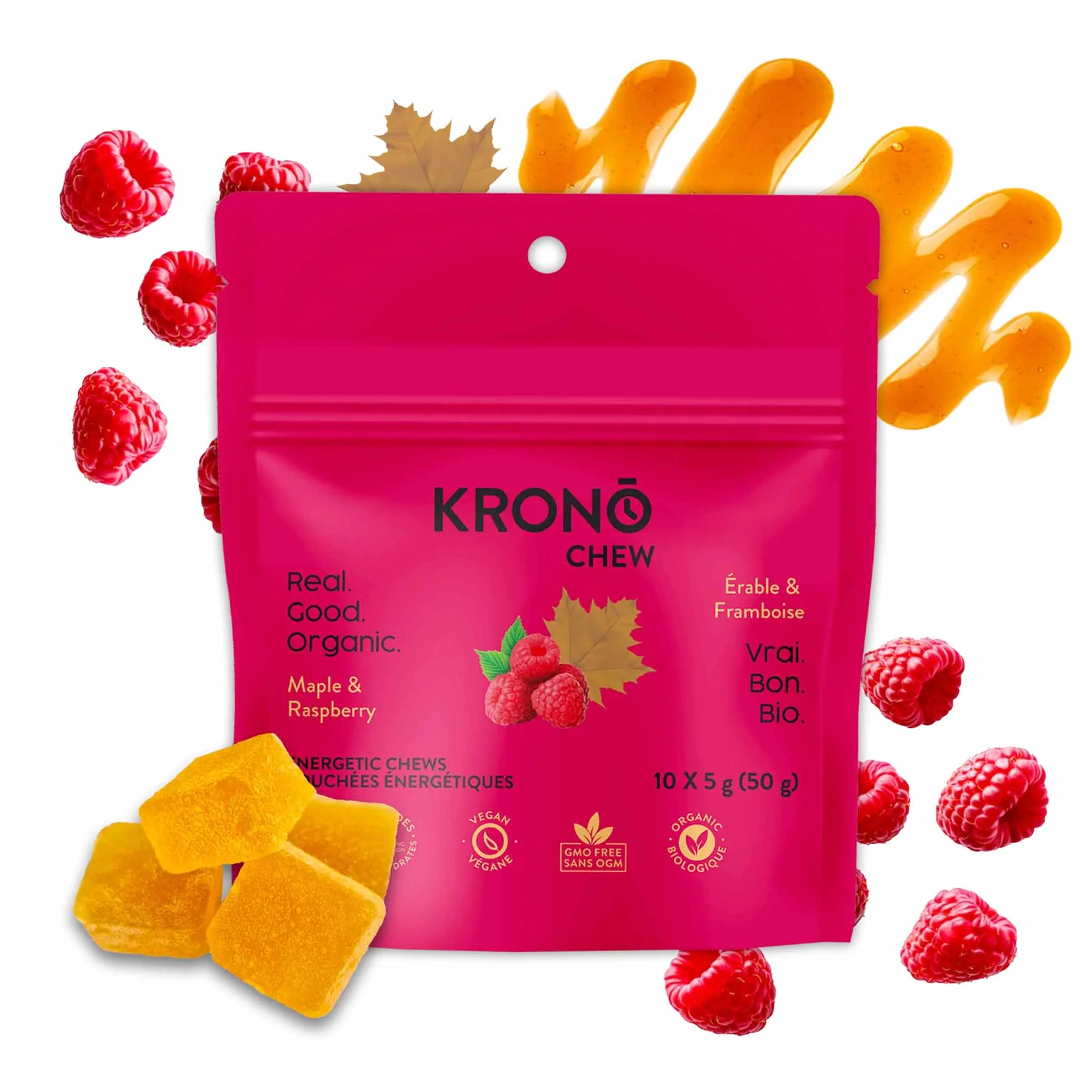 Krono Nutrition Chews érable et framboise - Boîte de 12