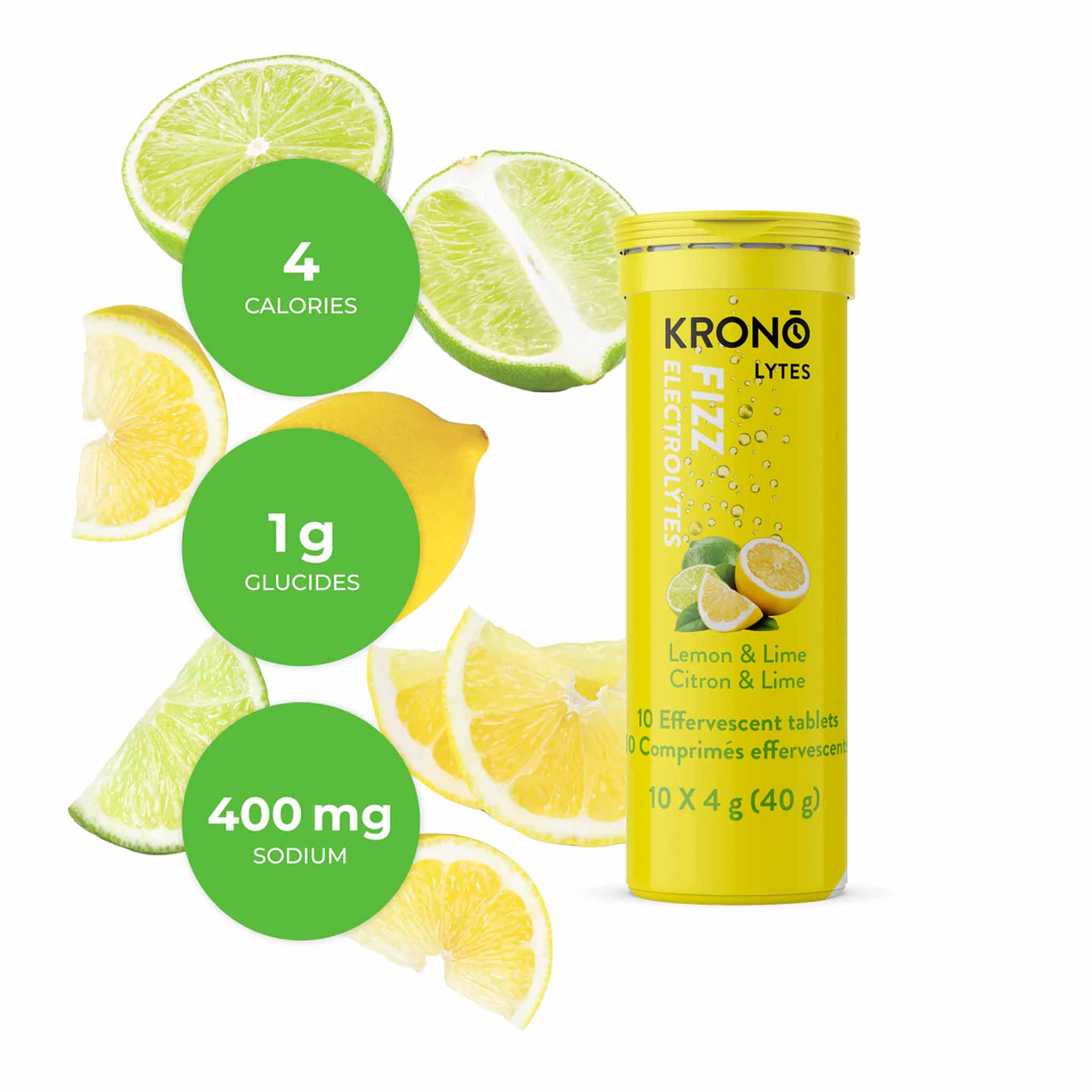 Krono Nutrition Electrolytes Tablettes Effervescentes Citron-Lime - Image 2