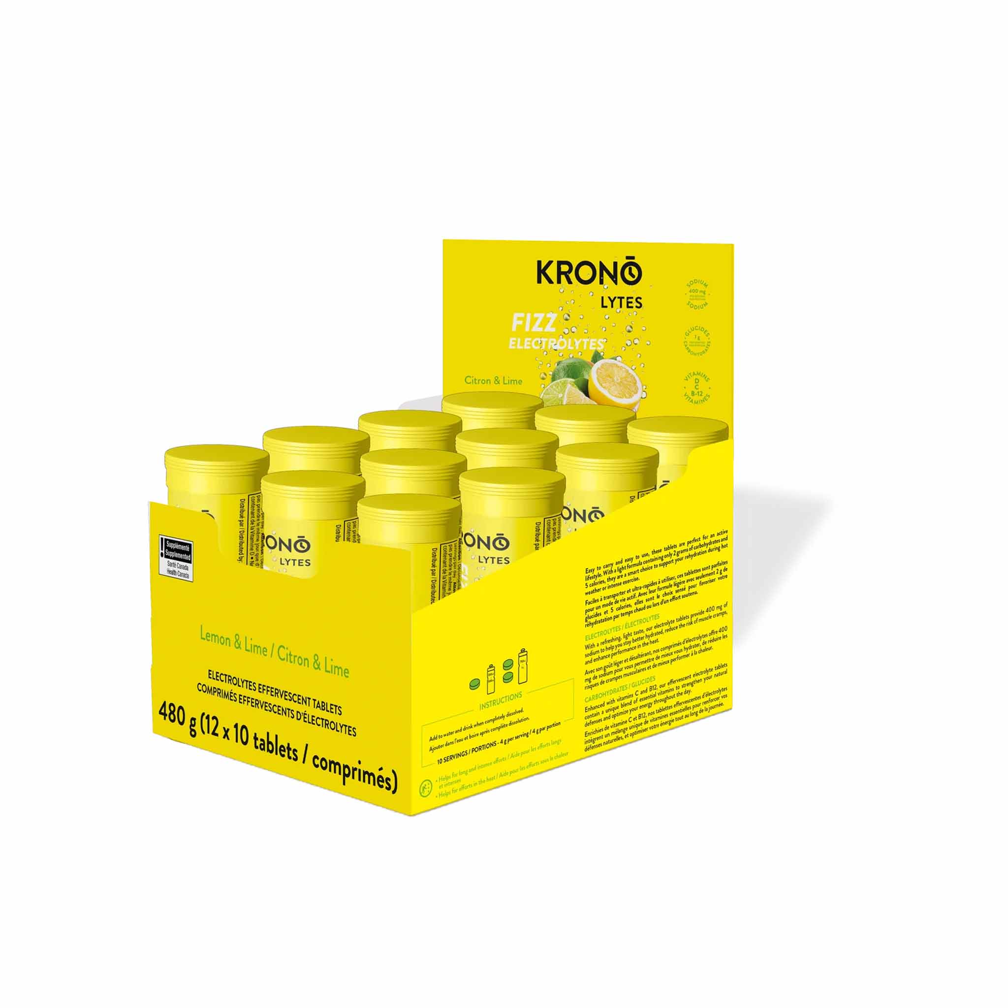 Krono Nutrition Electrolytes Tablettes Effervescentes Citron-Lime - Image 3