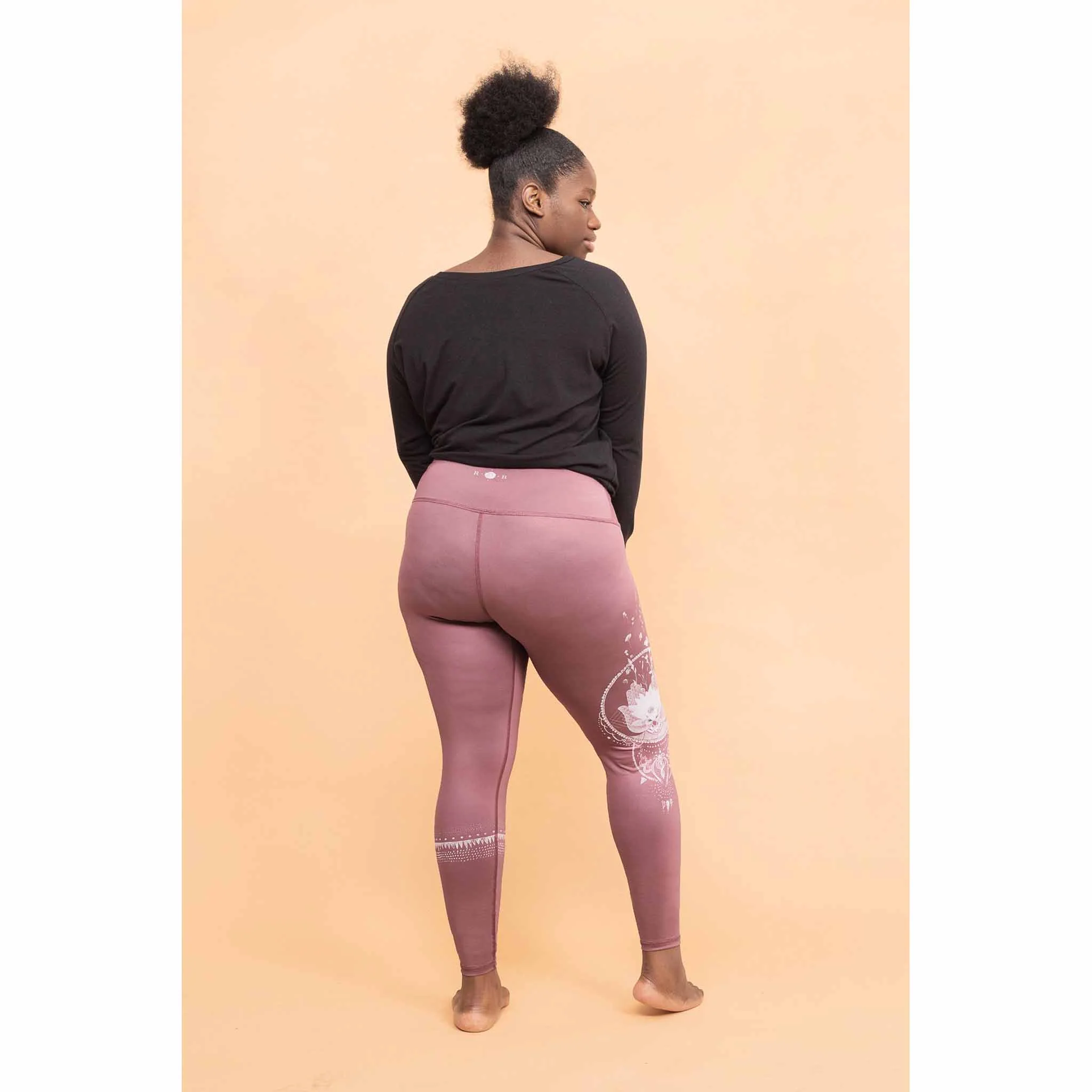 Rose Buddha legging de yoga hamsa fleuri - Image 9