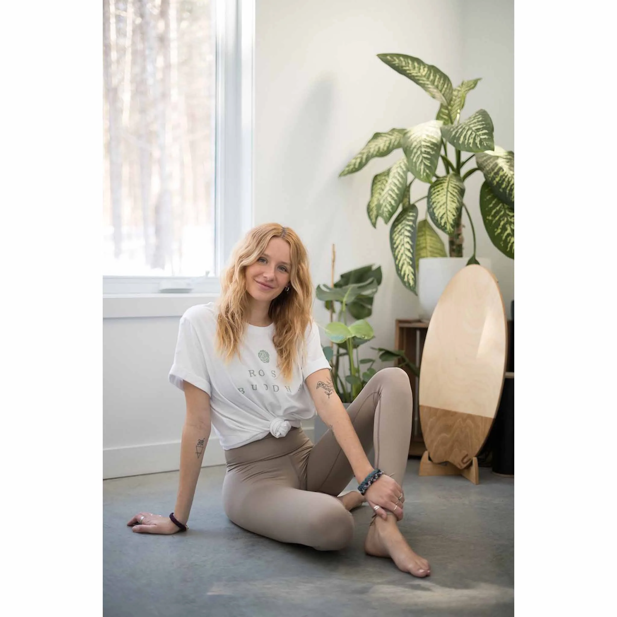 Rose Buddha Solstice leggings de yoga taille haute pour femme