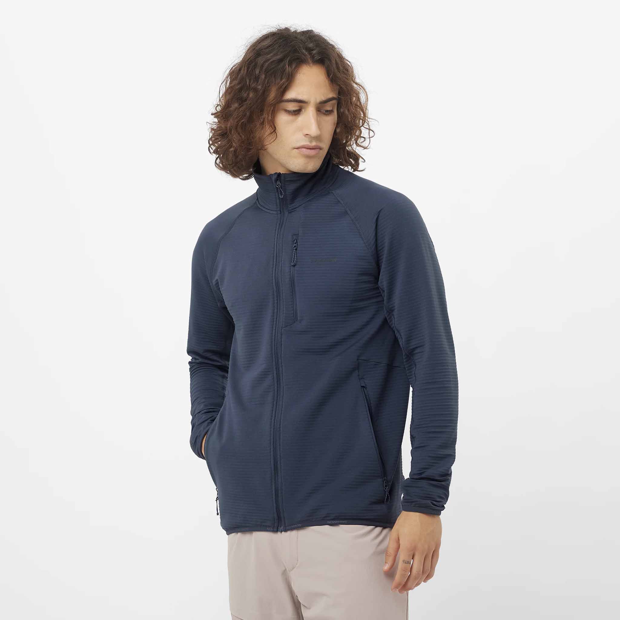 Salomon Essential Lightwarm Full Zip Midlayer chandail de course pour homme