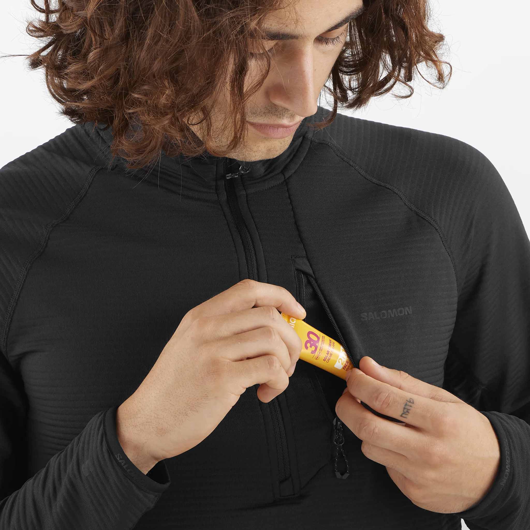 Salomon Essential Lightwarm Half Zip Midlayer chandail de course pour homme - Image 3