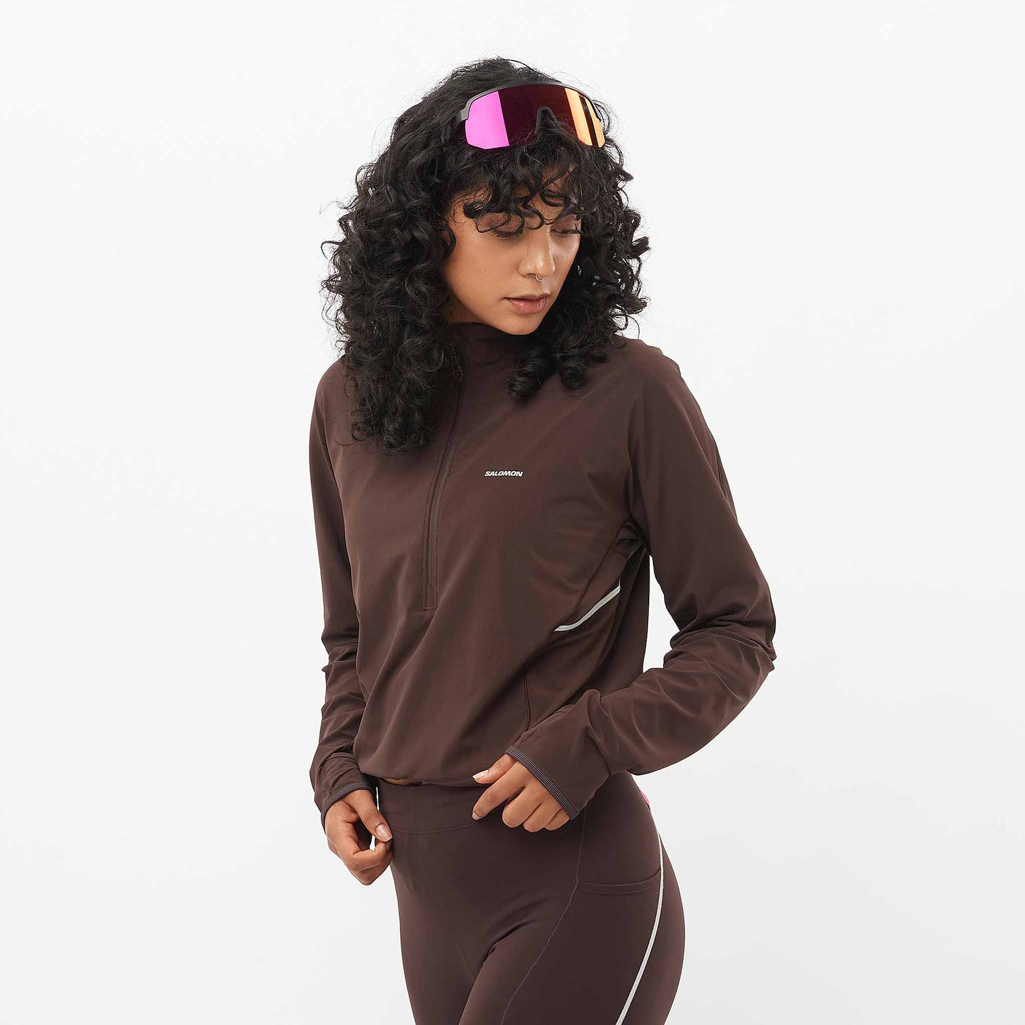 Salomon Sense Aero Hybrid Half-Zip Midlayer chandail de course à pied pour femme