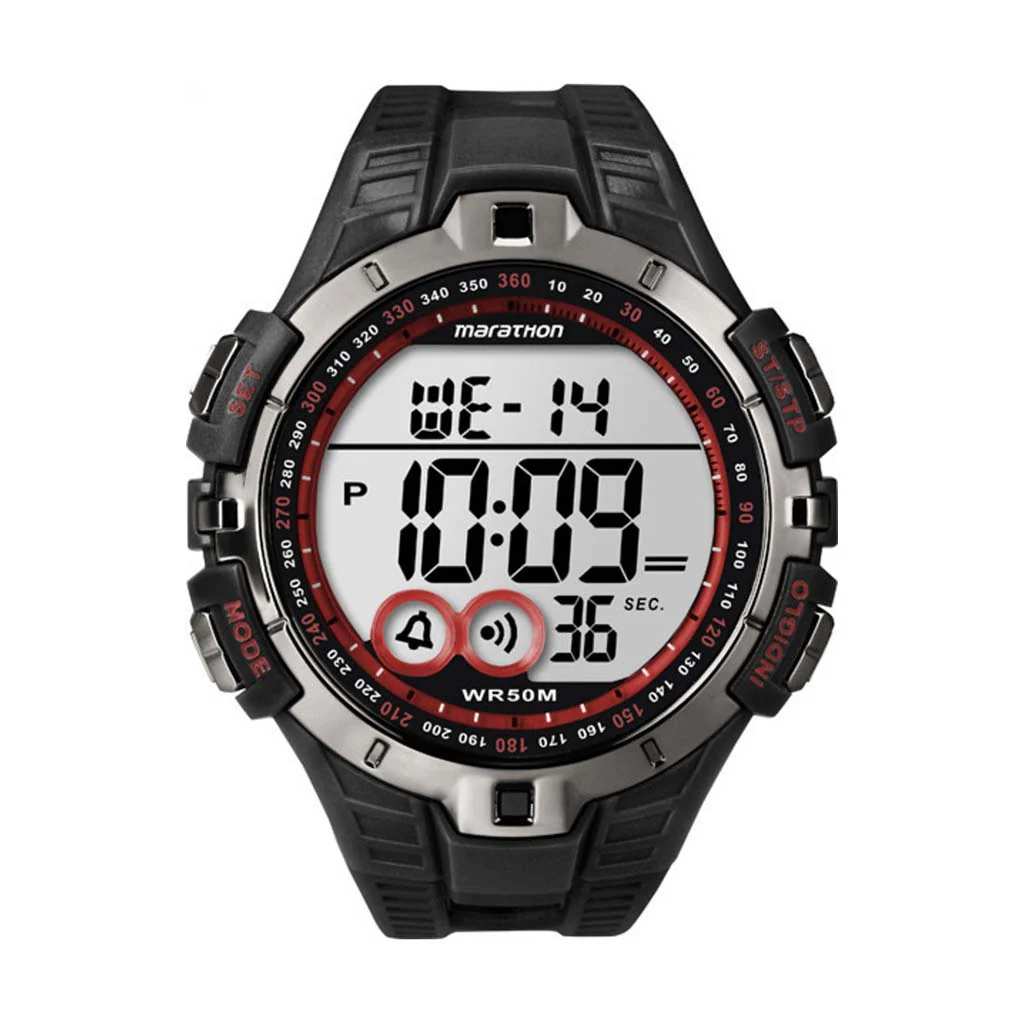 Timex Marathon montre sport noire et rouge