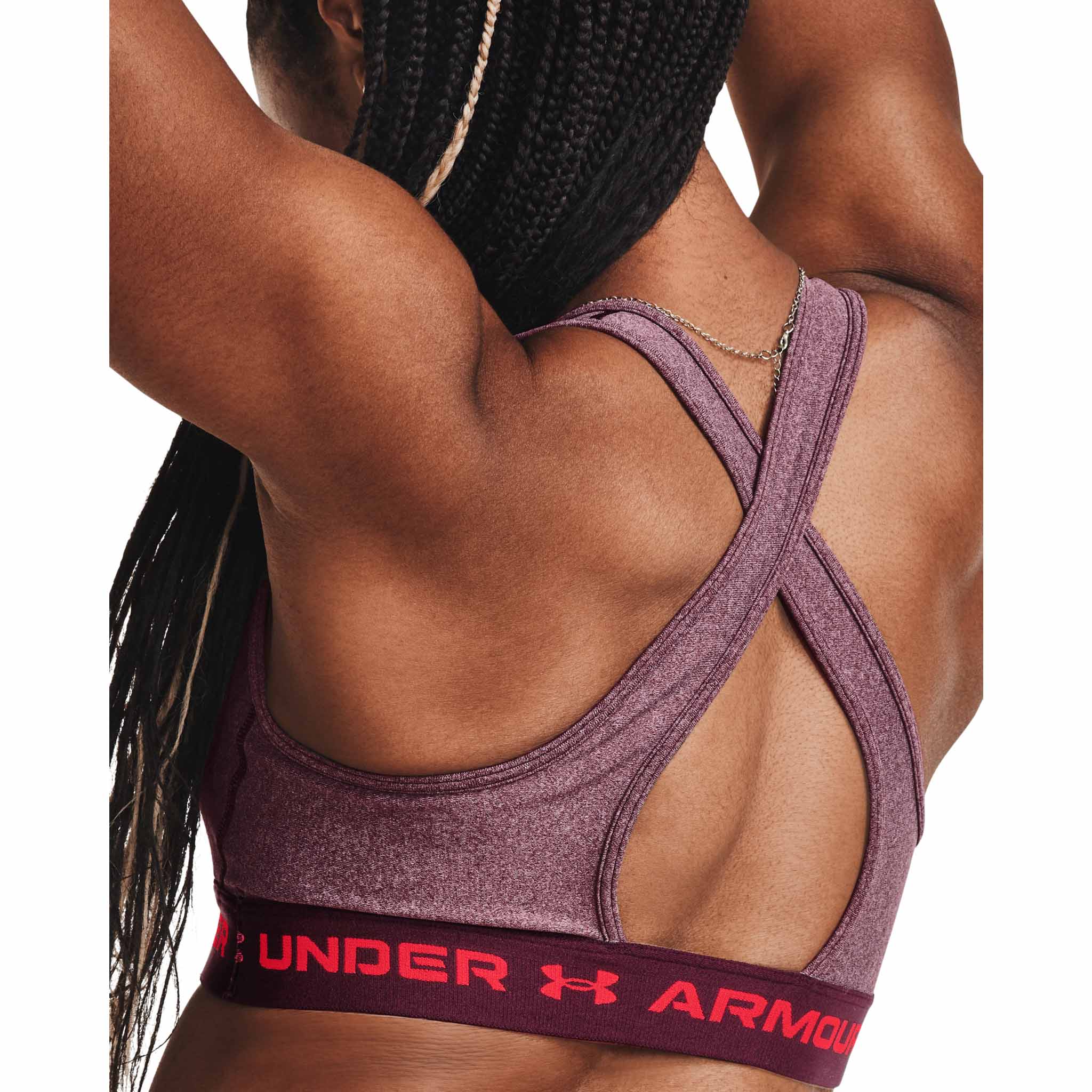 UA Armour® Mid Crossback Heather – Soutien-gorge sport croisé dans le dos - Image 3