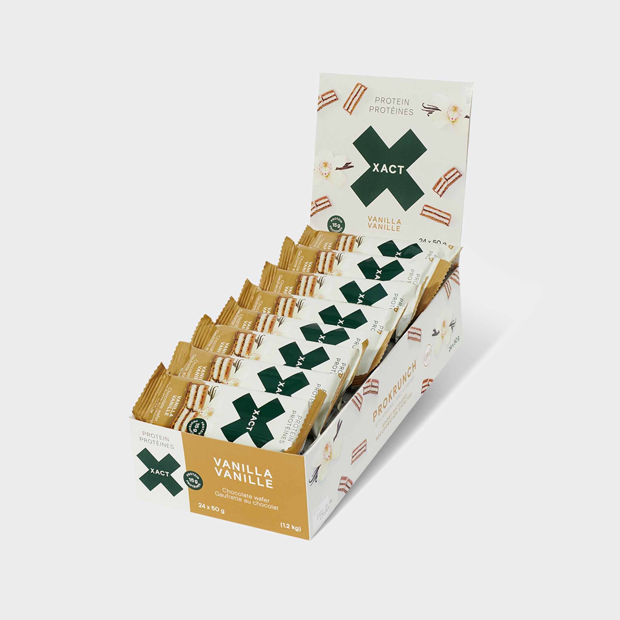 Xact Nutrition gaufrette protéinée vanille - boîte de 24